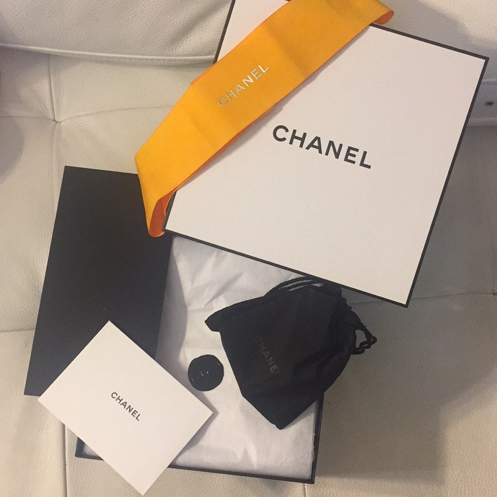 Chanel Gift Box with Ribbon, Pouch, Paper Holder